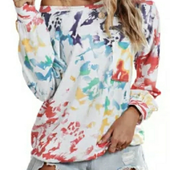 Dear lover Tops - Tie dye light weight sweatshirt style top
